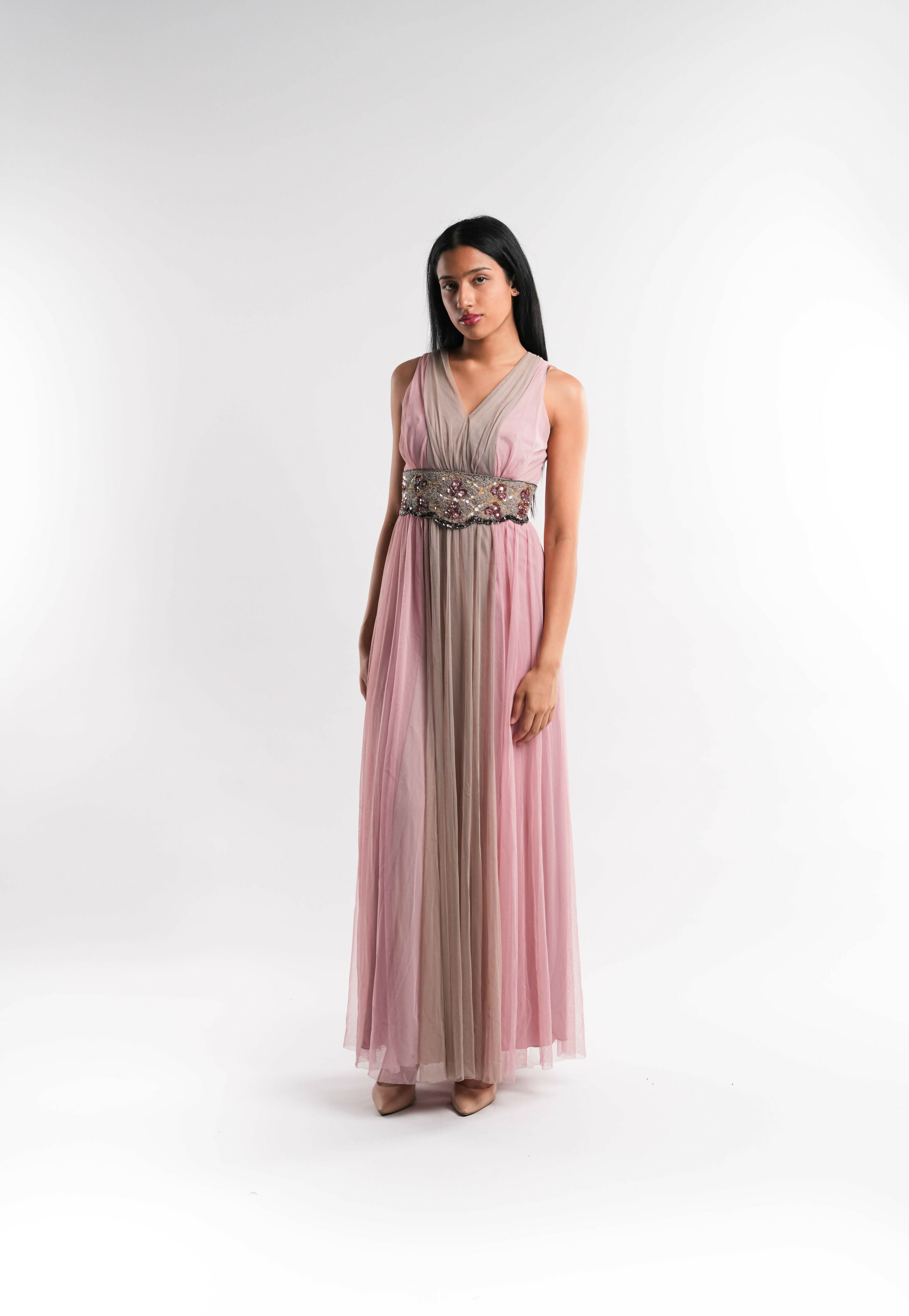 Pink Tulle Embellished Dress
