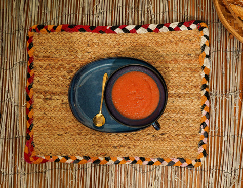 Multicolor Rectangle Jute Table Mat