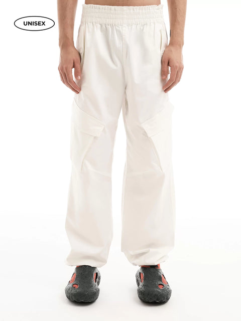 Wide Ecru Cargo Pants "Romanticism"