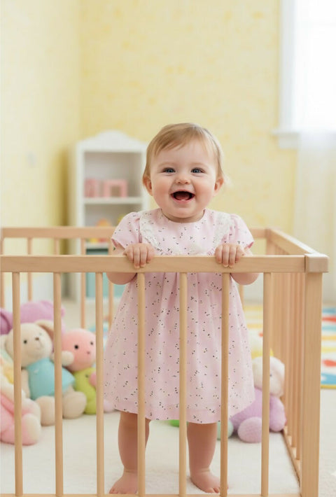 MAISON BEBE Ipek Daisy Dress Set-Pink