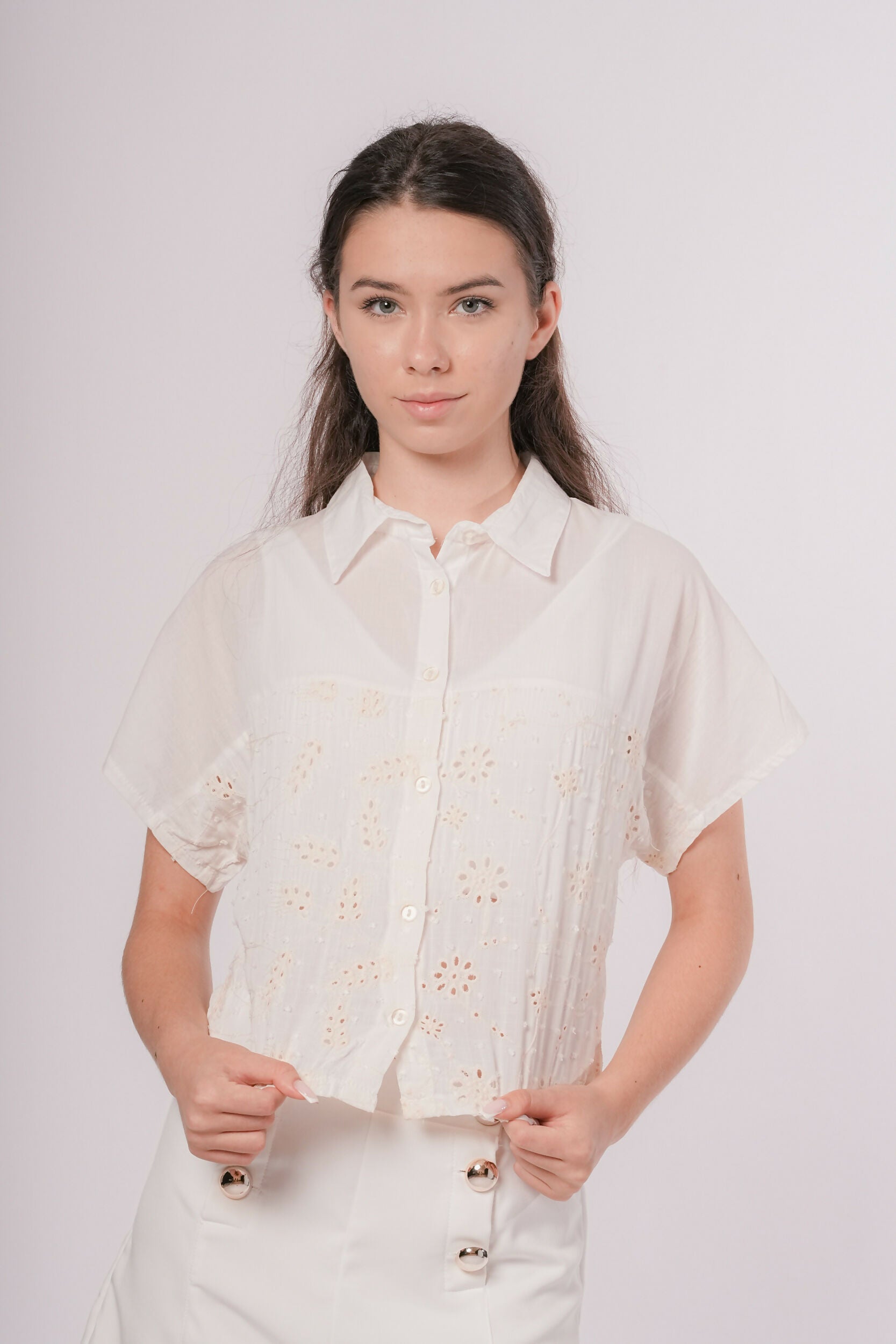 MY PEANUT Foca Eyelet Shirt