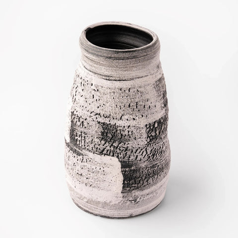 Black & White Abstract Ceramic Vase Medium