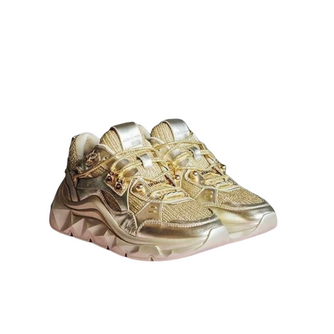 K-Diamond Triple Gold Leather Sneakers