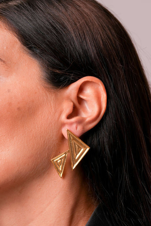 Geometric Gold Handmade Earrings