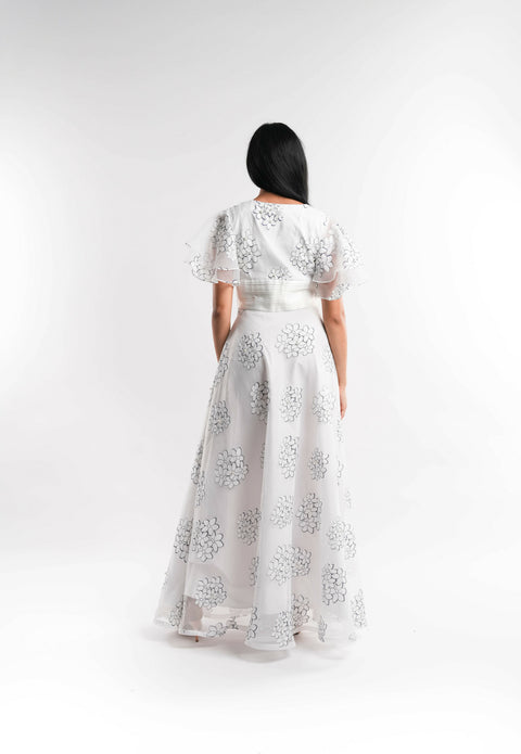Pearl-Embellished Organza Dress
