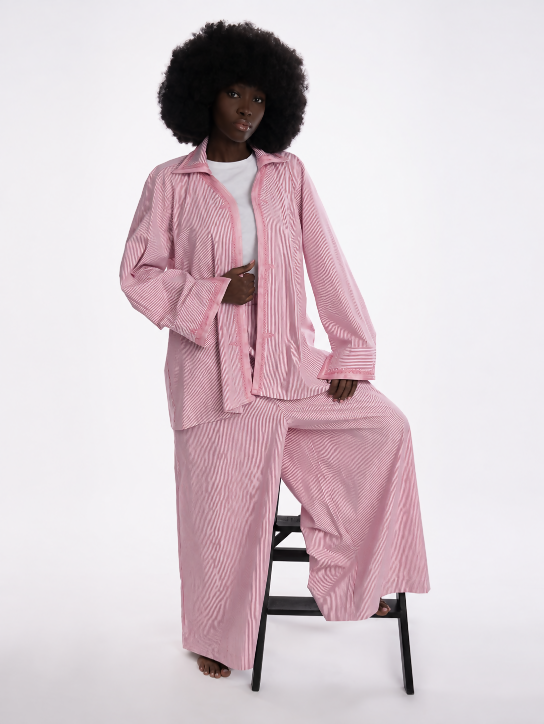 AMARA POPLIN PINK-WHITE DARK