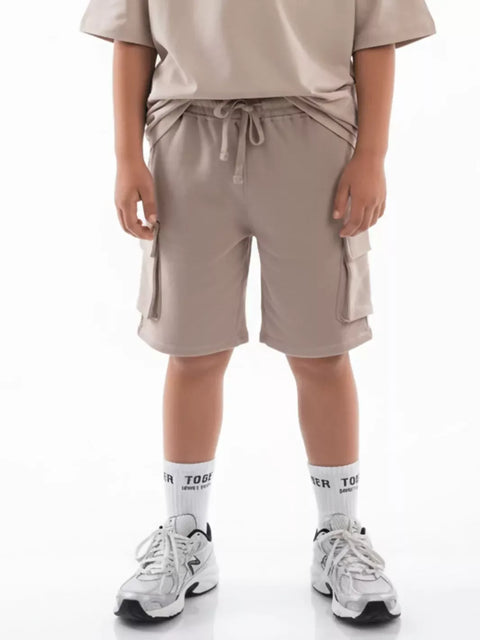 KIDS CARGO SHORTS PASTEL GREY