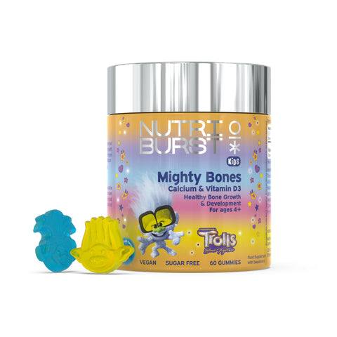 Nutri Burst Trolls Mighty Bones - Calcium & Vitamin D3 (60 Gummies) - Kids Food Supplement