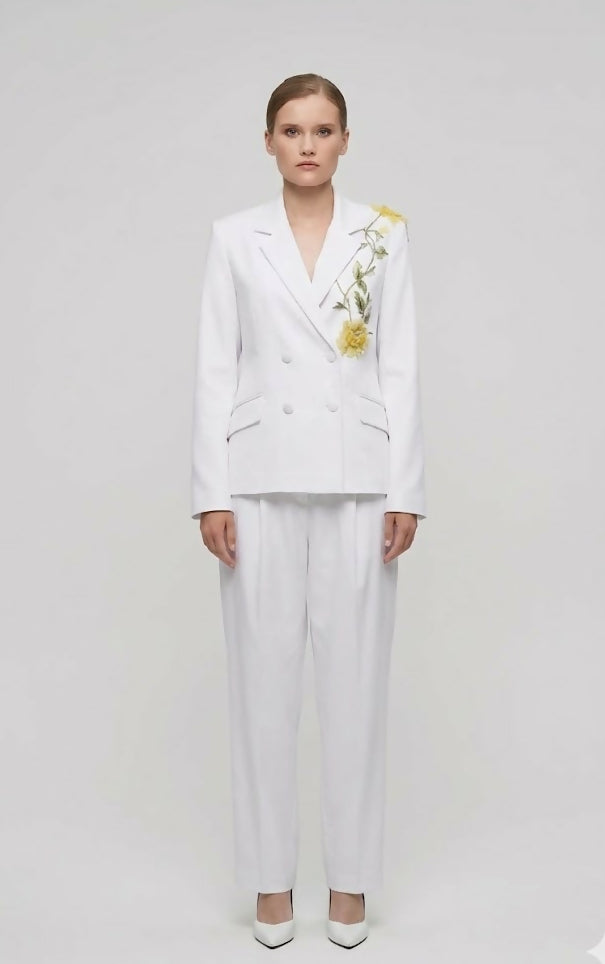 White Suit With Embroidery
