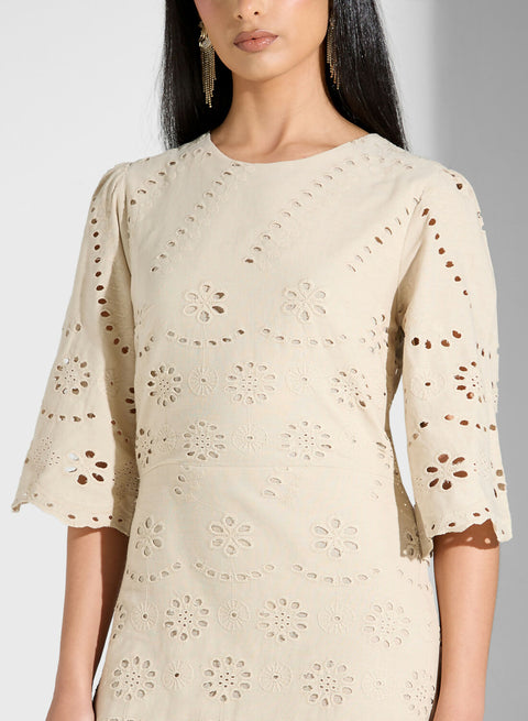 WOVEN WOMEN SCHIFFLI DRESS