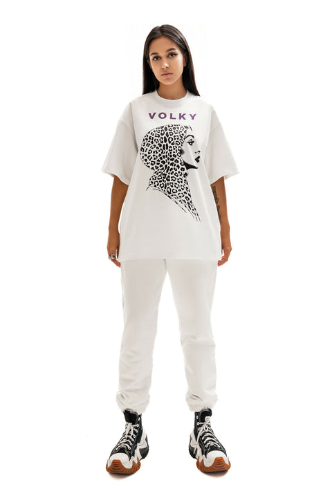 Leo Woman T-Shirt in White & Black