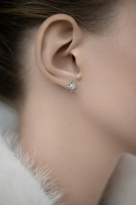 Stud earrings the Pole star