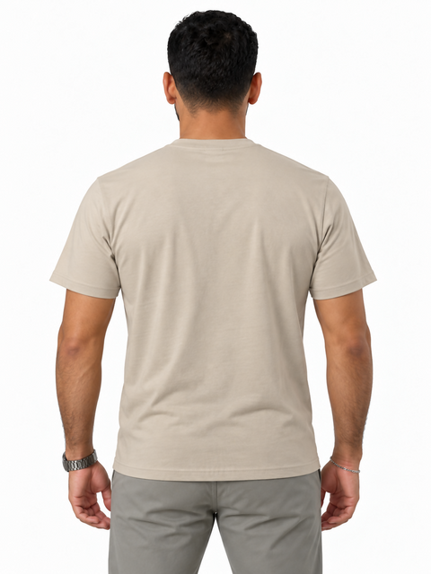 ANGELO KAHEL - CREW NECK T-SHIRT BEI - VT-1000