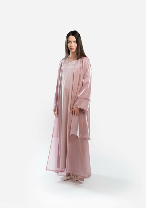 Abaya Pink Organza set