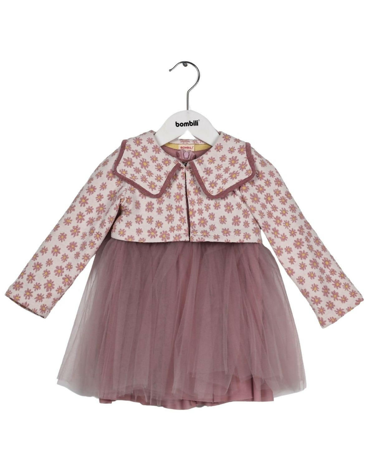 BOMBILI Girls 2-piece set (drees,jacket) - Ecru Flower