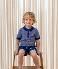 F1398 - ANCHOR STRIPE SS POLO - MAZERINE BLUE CLOUD DANCER STRIPE - Extra 1