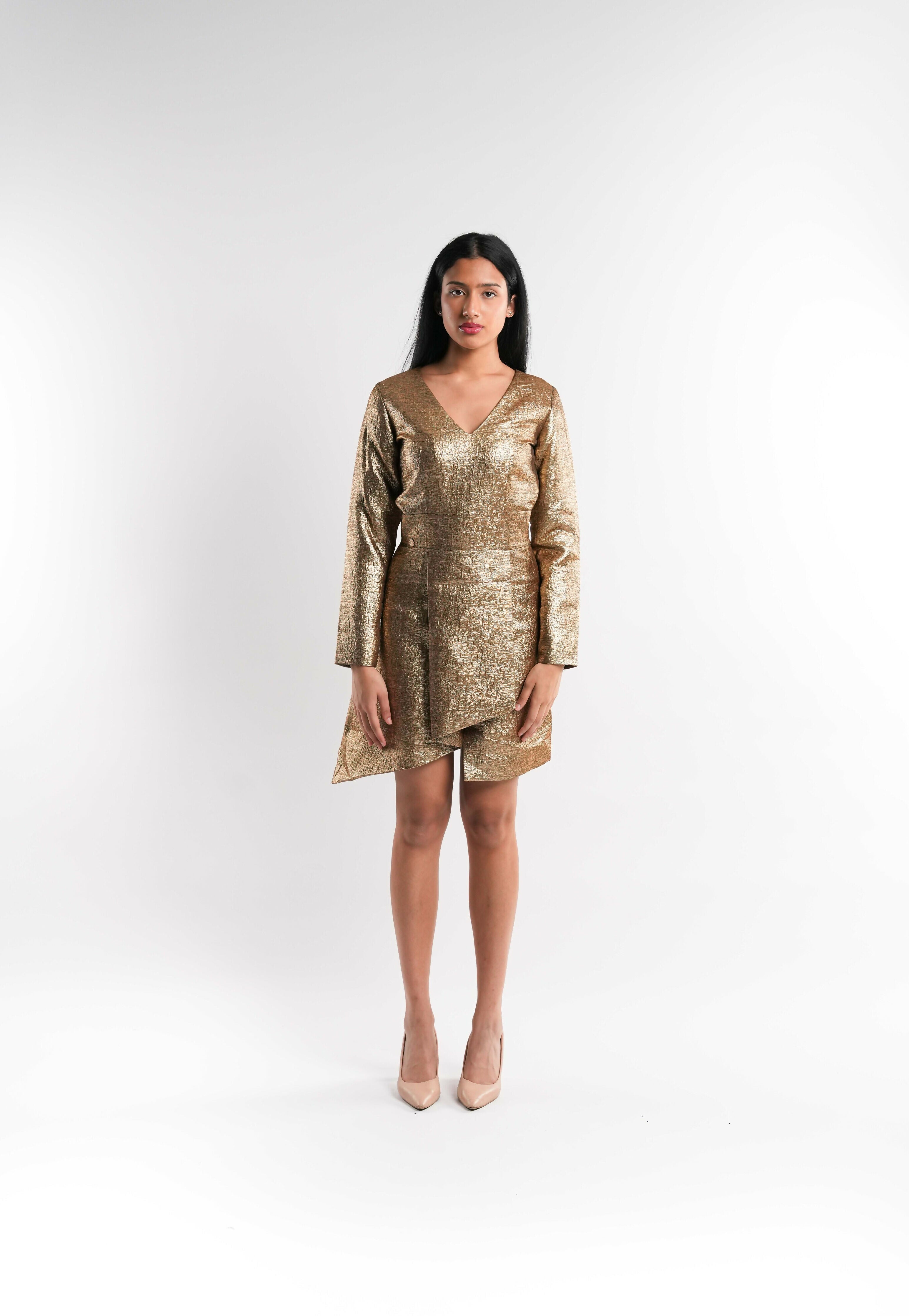 Gold Brocade Dress