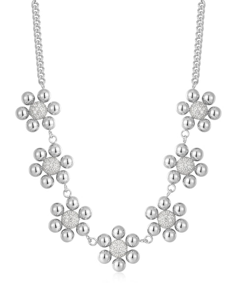 DAISY STATEMENT NECKLACE- Silver