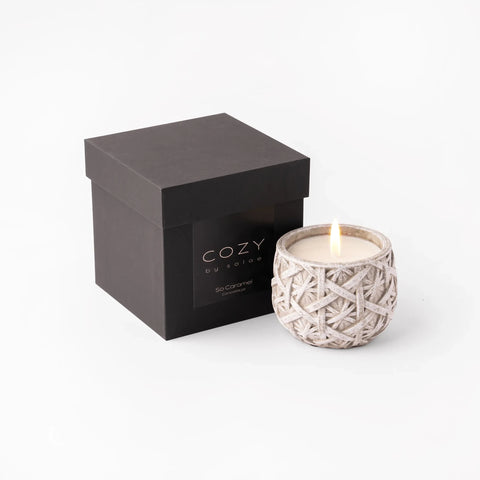 Organic Handmade Soya Candle in Concrete Jar So Caramel