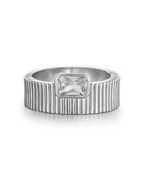 The Francois Ridged Ring- Silver- Size 8