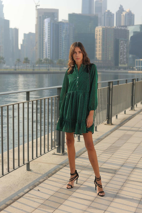 Short Glitter Dress - Green