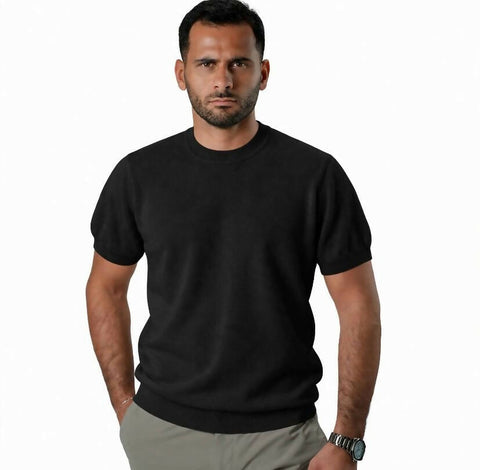 ANGELO KAHEL - CREW NECK KNITWEAR BLK - TV-4030