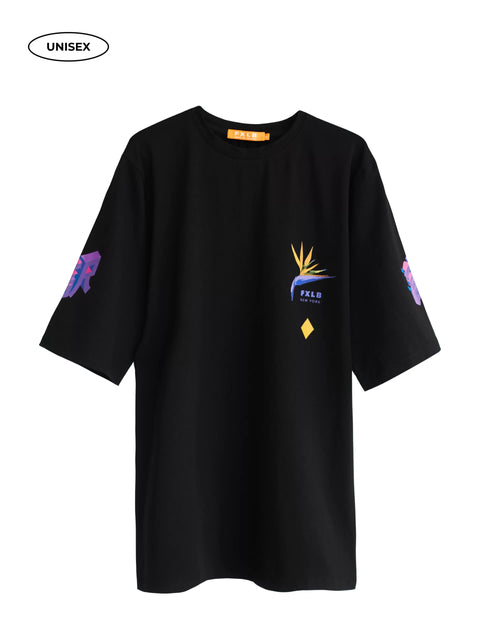 Black Jersey Oversized T-Shirt “Blue Method” X N. Kfks