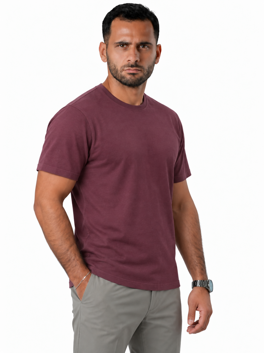 ANGELO KAHEL - CREW NECK T-SHIRT BDX - VT-1000
