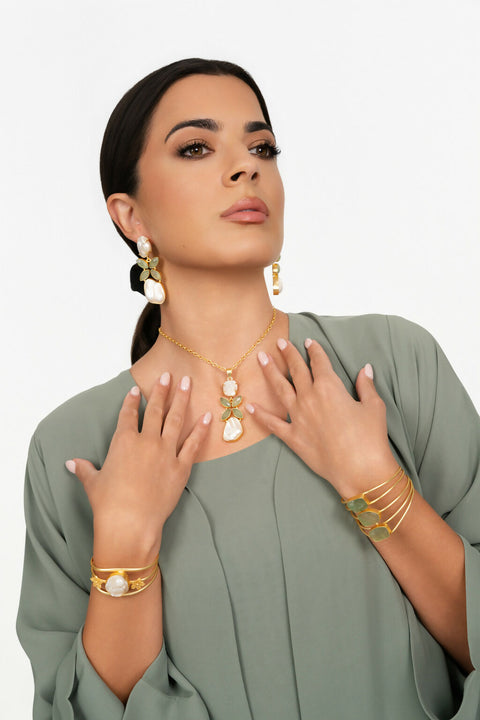 Triple Amazonite Harmony Cuff