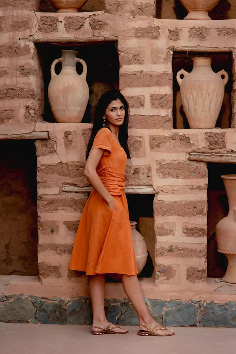Kor Tied Dress Terracotta