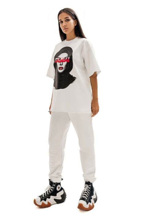 Woman Dubai T-Shirt in White & Red