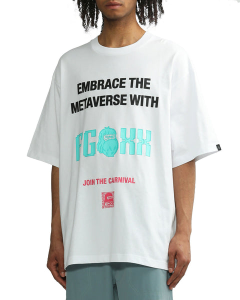 Metaverse White T-shirt in Cotton Jersey