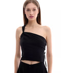 One Shoulder Top - Black
