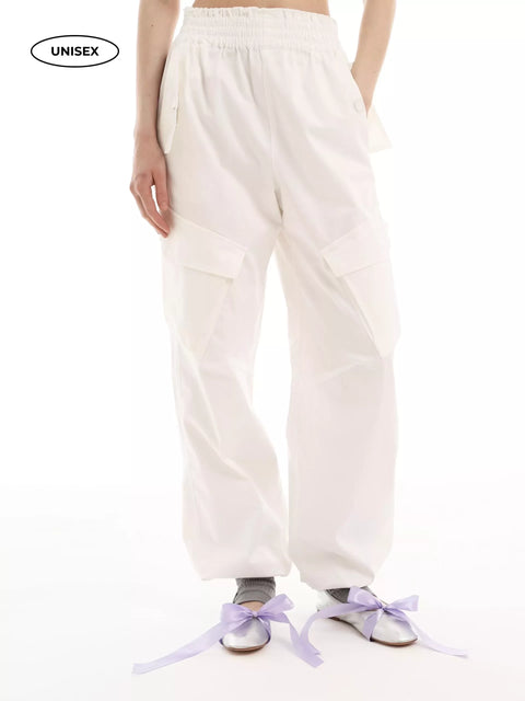 Wide Ecru Cargo Pants "Romanticism"