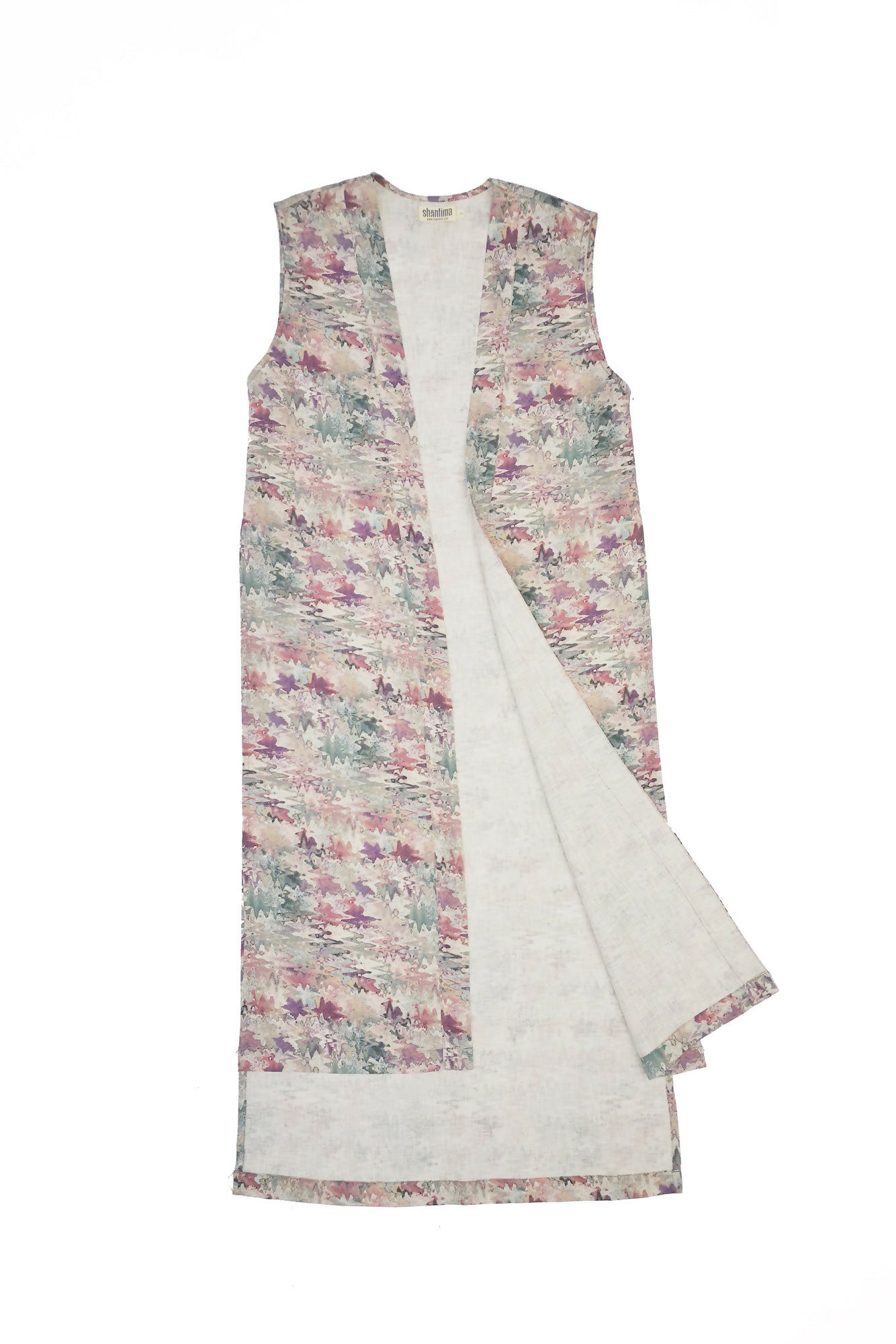 Long Linen Sleeveless Jacket INNA