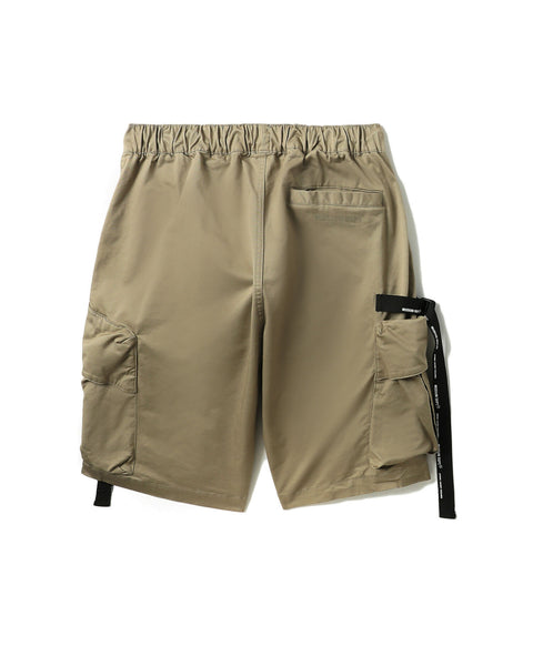 Buckled Cargo Shorts in Beige