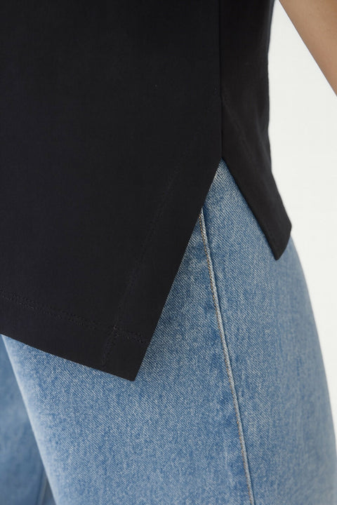 Women Asymmetrical Cotton T-Shirt