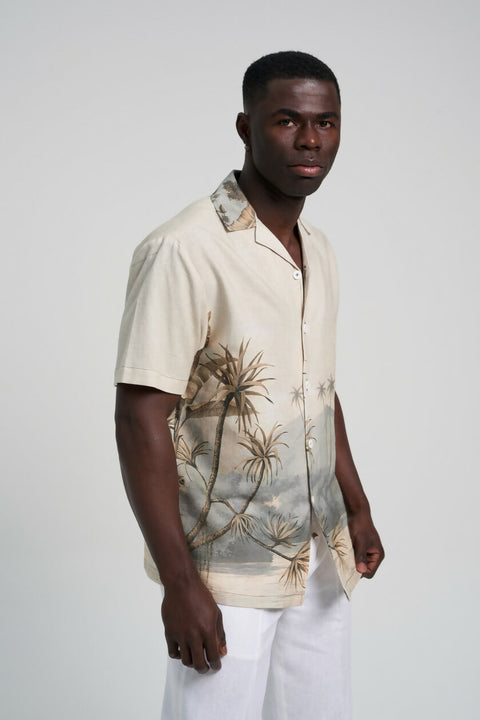 SS Island Palm Print Shirt