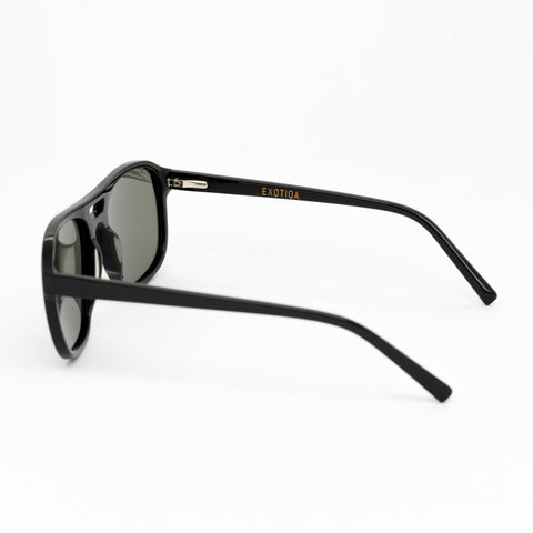 Savant Sunglasses | Black Frames & Green Lenses