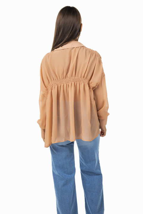 MY PEANUT Sheer Chiffon Shirt