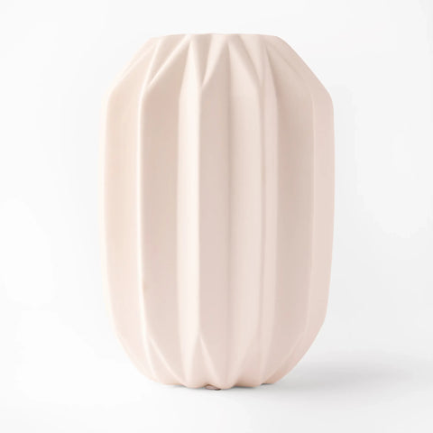 3-D Printed White Ceramic Vase Medium