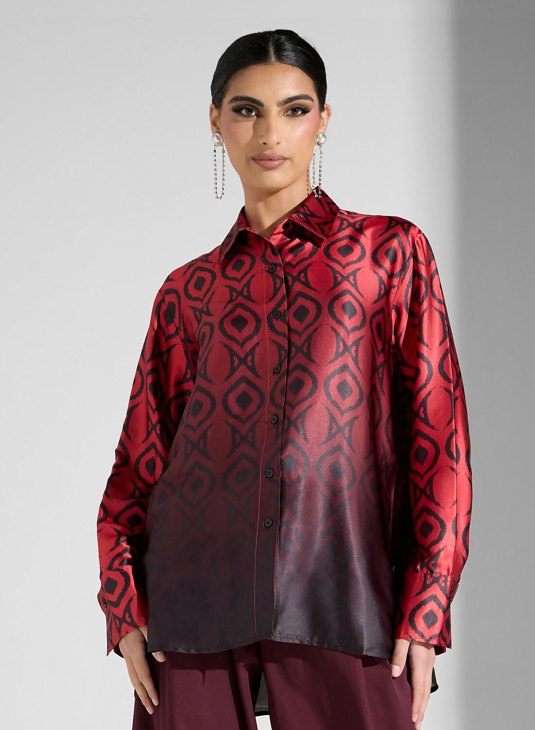 WOVEN WOMEN SATIN SHIRT