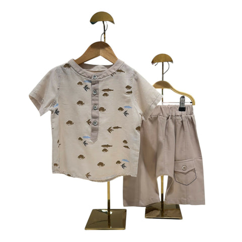 URAZ COTTON HAREEM SET - BEIGE