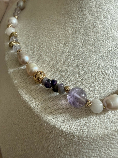 Blush Violet Pearl Necklace