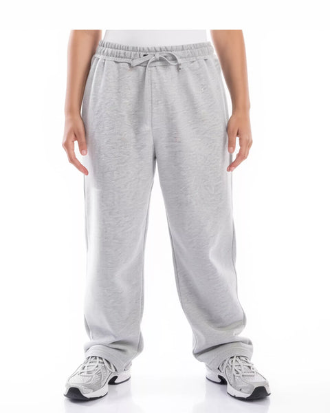EMBROIDERED KIDS STRAIGHT LEG JOGGERS ASH GREY
