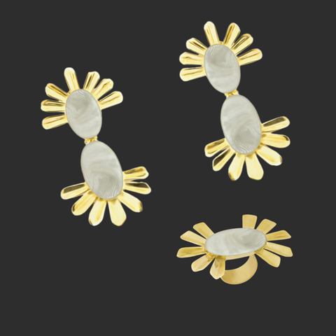 Dual Sunburst Earrings