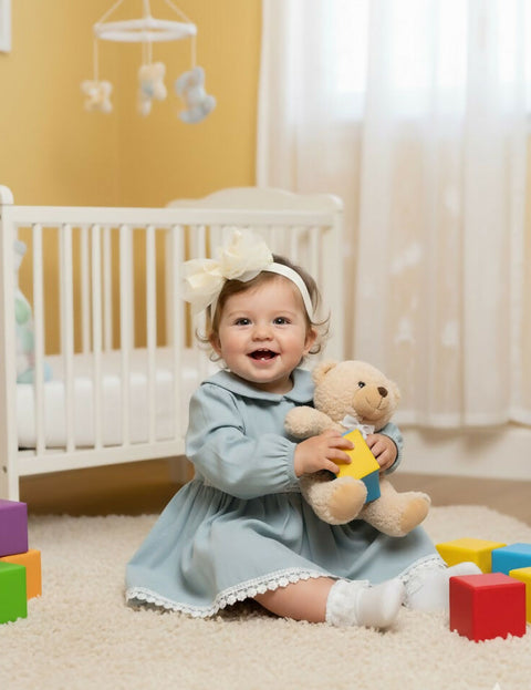 MAISON BEBE Nour Elegant Newborn Dress Set - Mint