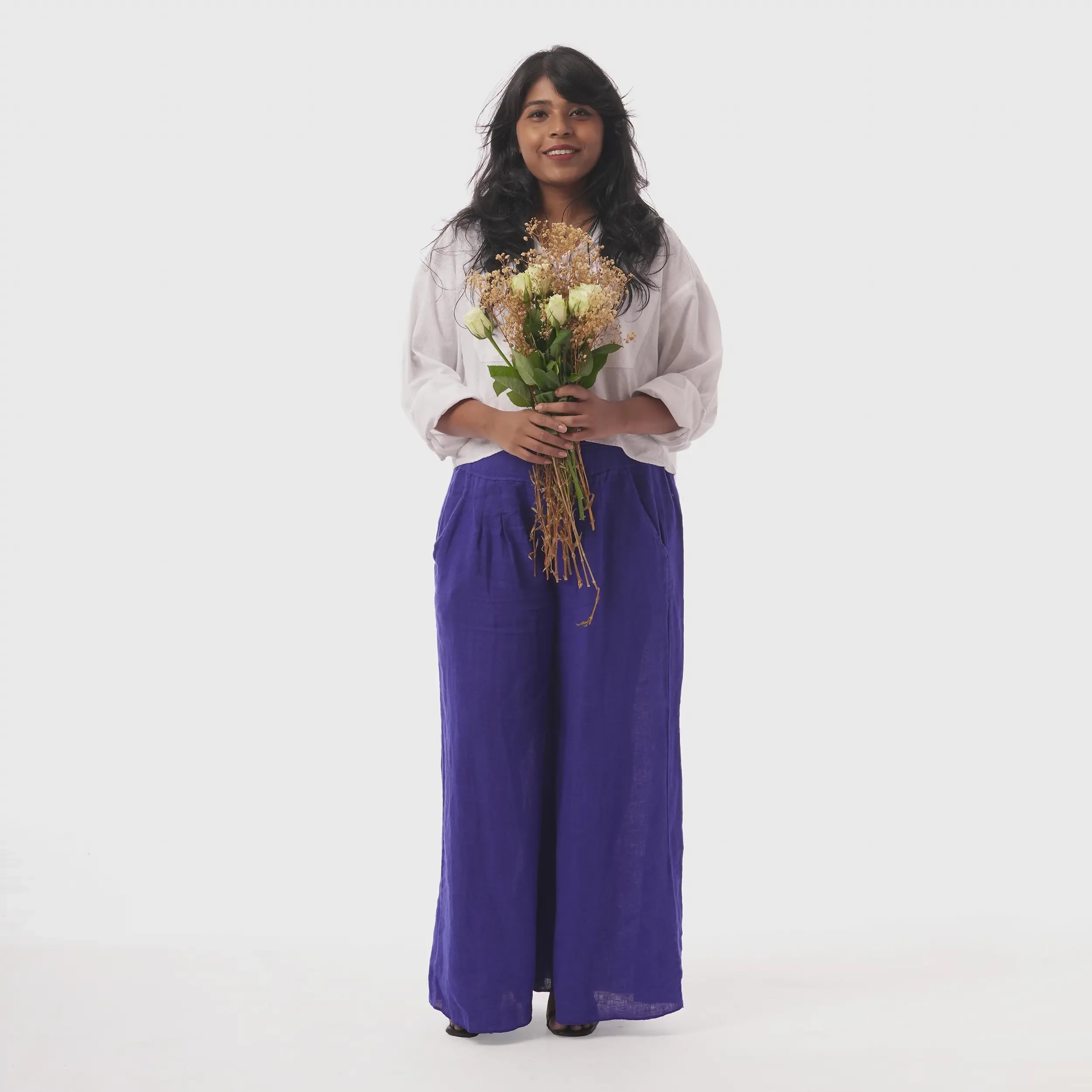 Navy Linen Pants