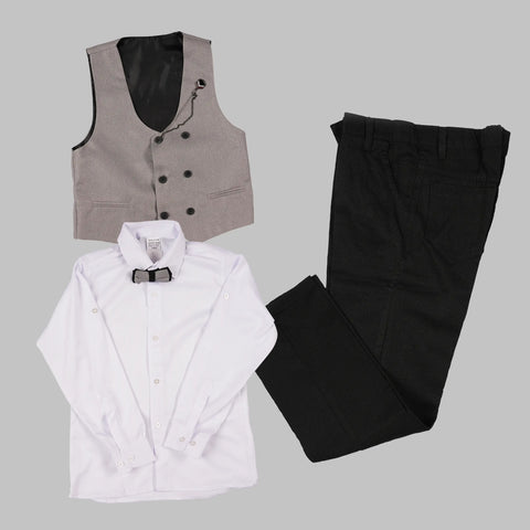 MINIFACE Senior Boys Tuxedo Set in Grey