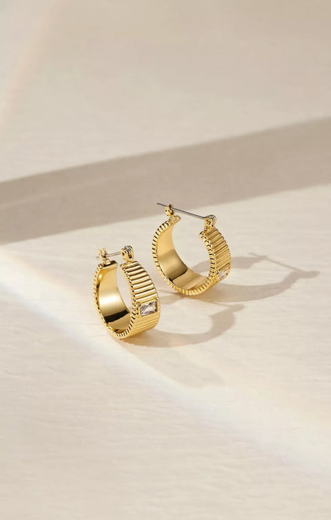 The Francois Ridged Hoops- Gold